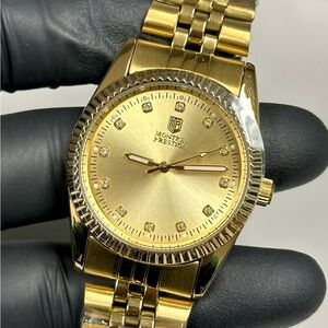 Montres Prestige by Invicta MPW-0269 Diamond Dial Gold-Tone 35mm Dress Watch